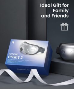 RENPHO Eyeris 2 Extended - Eye Massager with Heating Pad for Migraines, Heated Eye Mask for Relax, Eye Care, Face Massager for Eye Strain Eye Bags Dry Eyes, Improve Sleep, Ideal Birthday Gift Sliver 39 61ryHoERdvL