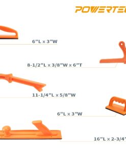 POWERTEC 71009 Push Block and Push Stick Set for Table Saws, Router Tables, Band Saws & Jointers, Dual Ergonomic Handles w/Max Grip, Hand Protection for Woodworking, Safety for Woodworkers – 5 Pack Original version 5PC Assortment 25 61ryTribJHL 1