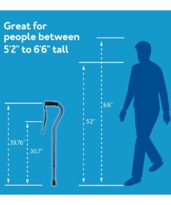 Carex Offset Designer Cane, Gray Grey Regular 15 61s 5CSKIaL