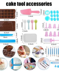 Cake Decorating Kit,635 Pcs Decorating Supplies With 3 Springform Pan Sets Icing Nozzles Rotating Turntable Cake Topper Piping Bags Carrier Holder,Cake Baking Set Tools 635 PCS 19 61s S2aRRsL
