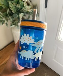 Zak Designs Kelso Toddler Cups For Travel or At Home, 15oz 2-Pack Durable Plastic Sippy Cups With Leak-Proof Design is Perfect For Kids (DinoRoar, Zaksaurus) DinoRoar & Zaksaurus 22 61s08dL5QKL