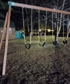 Jungle Gym Kingdom Swings for Outdoor Swing Set - Pack of 2 Swing Seat Replacement Kits with Heavy Duty Chains - Backyard Swingset Playground Accessories for Kids (Green) Green, 2 Pack Standard 39 61s1L3TL5L