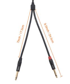 tisino 1/4 inch TRS Stereo to Dual 1/4 inch TS Mono Insert Cable Y-Splitter Stereo Breakout Cable Patch Cord - 10 feet 12 61s1ZlJSL 1