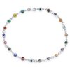 Bling Jewelry Protection Amulet Turkish Multi Color Navy Blue Charm Slender Evil Eyes Anklet Link Ankle Bracelet For Women Teen 14K Yellow Rose Gold Plated .925 Sterling Silver 9 10 Inch Multi-Color 10.0 Inches