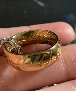 LUREME Engraved Gold Plated Stainless Steel Ring Pendant Chain Necklace A1000001 40 61s3mMej L