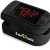 Zacurate Pro Series 500DL Fingertip Pulse Oximeter Blood Oxygen Saturation Monitor with Silicone Cover, Batteries and Lanyard (Royal Black)