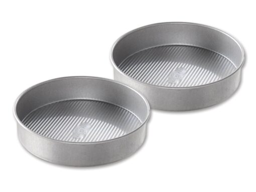 USA Pan Bakeware Round Cake Pan, 9 inch, Nonstick & Quick Release Coating, Made in the USA from Aluminized Steel, Set of 2 9-Inch Round, Set/2 NULL