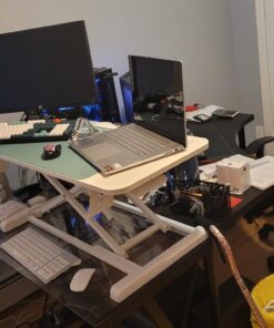 VIVO 36 inch Desk Converter, K Series, Height Adjustable Sit to Stand Riser, Dual Monitor and Laptop Workstation with Wide Keyboard Tray, White, DESK-V036KW 36" 29 61s6op4ULL