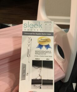 Sleek Socket - The Original & Patented Mounted TV Ultra-Thin Outlet Concealer with Cord Concealer Kit, 2 Outlet, 4-Foot Cord, Universal Size (No More Drilling Holes in Wall to Hide Mounted TV Cord) TV mount - single 33 61s7UT3dt6L