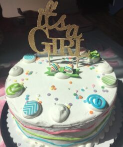 All About Details Silver It's-a-girl Cake Topper, 1pc, baby shower cake topper, Party Decor, baby shower decoration, Glitter Topper (Gold) Gold 18 61s83fK9yxL