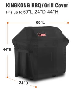 Kingkong Gas Grill Cover 7553 | 7107 Cover for Weber Genesis E and S Series Gas Grills Includes Grill Brush, Tongs and Thermometer 26 61s87sN27DL