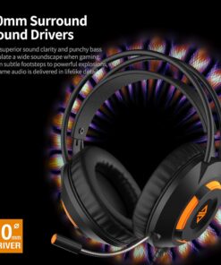 Ajazz AX120 Stereo Gaming Headset Noise Cancelling Over Ear Headphones with Mic Bass Surround Soft Memory Earmuffs 50mm Pink 14 61s8cvuSOOL