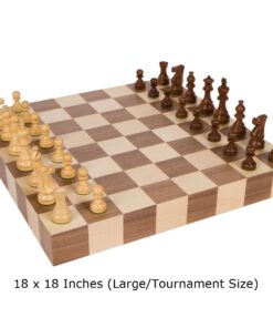 Athena Tournament Chess Inlaid Wood Board Game with Weighted Wooden Pieces, Large 18 x 18 Inch Set 9 61s9hnR2UfL