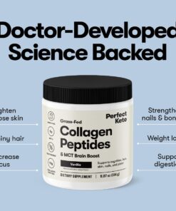 Perfect Keto Collagen Peptides Protein Powder with MCT Oil | Hydrolyzed Collagen, Type I & III Supplement | Non-GMO, Gluten Free, Grassfed, Keto Coffee Creamer | Shakes for Women & Men - Chocolate 35 61sAZq0YpL 1