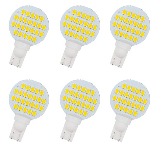 GRV T10 LED Light Bulb 24-2835 SMD Super Bright Lamp AC/DC 12-24V for Car Boat RV Trailer Camper Motorhome Ceiling Dome Warm White Pack of 6