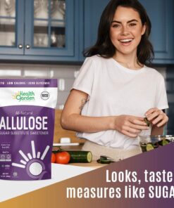 Health Garden Allulose Sweetener - Gluten and Sugar Free - Zero Net Carb - Non GMO - Kosher - Keto Friendly (14 OZ) 14 Ounce (Pack of 1) 13 61sBneTWqlL