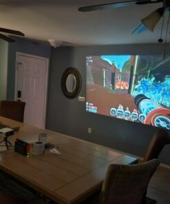 Mini Projector with WiFi and Bluetooth, 1080P Supported iPhone Projector with Projector Stand, Portable Movie Projector for Home Theater/Outdoor, Compatible with iOS/Android/Laptop/TV Stick/HDMI/PS5 Black 46 61sCL2qemL