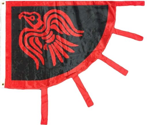 Scandinavian Viking Raven Flag 3 x 4 Foot Red and Black Norse Pirate Banner New