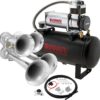 Vixen Horns Train Horn Kit for Trucks/Car/Semi. Complete Onboard System- 150psi Air Compressor, 2 Gallon Tank, 4 Trumpets. Super Loud dB. Fits Vehicles like Pickup/Jeep/RV/SUV 12v VXO8560/4114C 14 61sG69Z88GL