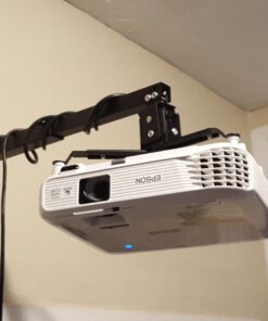 Henxlco Universal Projector Mount Wall or Ceiling Bracket with Adjustable Height and Extendable Arms Tilt DLP LCD Projection Mount for Home and Office Different Size Projector (Black) Black 35 61sLyb96BEL