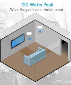 6.5” Ceiling Wall Mount Speaker - Full Range Woofer Speaker System 1.5'' Tweeter Cup Flush Design w/ 60Hz-16kHz Frequency Response 120 Watts Peak & Template for Easy Installation - Pyle PDICS6 White 6.5 " 11 61sNG1vzqxL