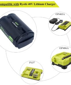 Lasica Replacement for Ryobi 40V 6.0Ah Battery, Compatible with Ryobi 40-Volt Collection Cordless Power Tools RY405010 RY40890VNM OP4040 OP4050A OP40601 OP40201 OP4026 OP4030 OP4060 Lithium Battery 18 61sNdFVLTNL