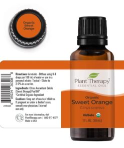 Plant Therapy Sweet Orange Organic Essential Oil 100% Pure, USDA Certified Organic, Undiluted, Natural Aromatherapy, Therapeutic Grade 30 mL (1 oz) 11 61sO4pQ4tML