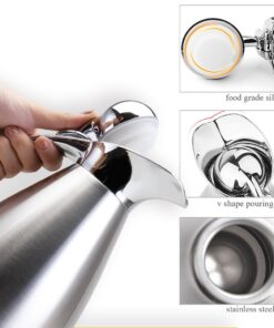 Bonnoces 68 Oz Stainless Steel Thermal Carafe - Double Walled Vacuum Insulated Thermos/Carafe with Lid - Coffee/Tea Carafe Heat & Cold Retention - 2 Liter Pink 11 61sO5WFodAL