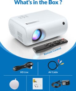 Mini Projector, CLOKOWE 2023 Upgraded Portable Projector with 9000 Lux and Full HD 1080P, Movie Projector Compatible with iOS/Android Phone/Tablet/Laptop/PC/TV Stick/Box/USB Drive/DVD/Game Console 35 61sPPDtvbBL