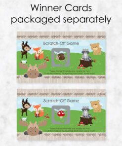 Big Dot of Happiness Woodland Creatures - Baby Shower or Birthday Party Game Scratch Off Cards - 22 Count 8 61sQ 7h4fL