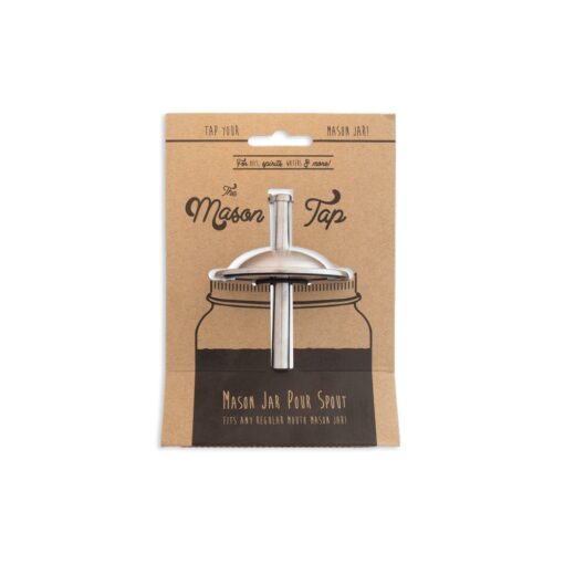 W&P Mason Tap, Pour Spout for Masons Jars, Ready To Pour, Home Essentials, Stainless Steel Mason Tap Pour Spout