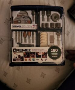 Dremel Rotary Tool Accessory Kit- 710-08- 160- EZ Lock Technology- 1/8 inch Shank- Cutting Bits, Polishing Wheel And Compound, Sanding Disc And Drum, Carving, Sharpening, And Engraving 160-Pieces 30 61sRcpoazgL