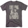 Popfunk Classic Star Trek Spock Live Long and Prosper T Shirt & Stickers Large Star Trek - Charcoal 2 61sRogrbeoL