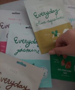 Everyday Hydrating Essence Korean Sheet Masks (8 Pack Bundle) , for All Skin Types, Revitalizing, Purifying, Illuminating, Anti-aging With No Harsh Chemicals and Safe for Sensitive Skin, Set of 8 0.81 Fl Oz (Pack of 8) 25 61sRyO8anNL