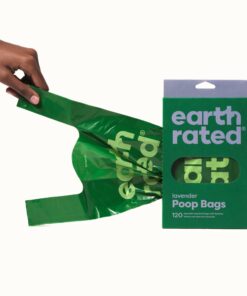 Earth Rated Dog Poop Bags with Handles, New Look, Easy Tie and Guaranteed Leakproof, Lavender Scented, 120 Handle Bags 120 Count (Pack of 1) Lavender-Scented 32 61sSKwChVBL