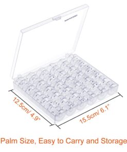 Paxcoo 36 Pcs Transparent Plastic Sewing Machine Bobbins with Case and Soft Measuring Tape for Brother Singer Babylock Janome 15 61sUJ6A mcL