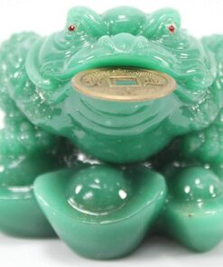 Alternative view of Fortune Coin Green Money Toad/Frog/Chan Chu - Feng Shui Chinese Charm of Prosperity Decoration