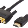Amazon Basics HDMI A to DVI Adapter Cable, Bi-Directional 1080p, Gold Plated, Black, 6 Feet, 1-Pack For Television 6 ft 66 61sVdyHDjbL