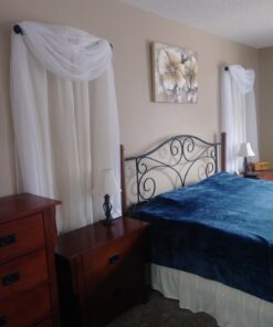 Elegant Comfort Lightweight Sheer Voile Window Scarf Valance - 216 Inch Long - 1 panel Long Sheer Curtain for Living Room, Event Decor, Bedroom, (1 Piece) 55" X 216'' Long, White 34 61sWYN36uIL