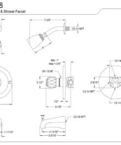 Kingston Brass KB532 Single Acrylic Handle Tub and Shower Faucet, Polished Brass,5-Inch Spout Reach 3 61sZew3EAqL