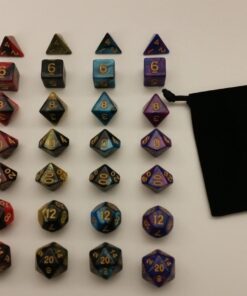 SmartDealsPro 5 x 7-Die Double-Colors Polyhedral Dice Sets with Pouches for D&D DND RPG MTG Dungeon and Dragons Table Board Roll Playing Games D4 D6 D8 D10 D% D12 D20 5-color Sets 94 61sZhYLa0nL
