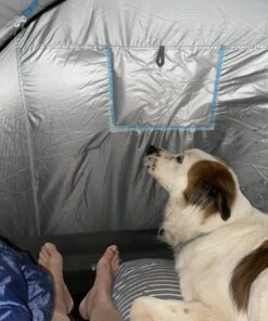 Abco Small Pop Up Tent and Automatic Instant Portable Cabana Beach Small Tent - 2 Person Pop Up Tent - 2 Doors Emergency Tent - Water-Resistant, UV Protection Sun Shelter with Carrying Bag (Sky Blue) 39 61sZqECH6L