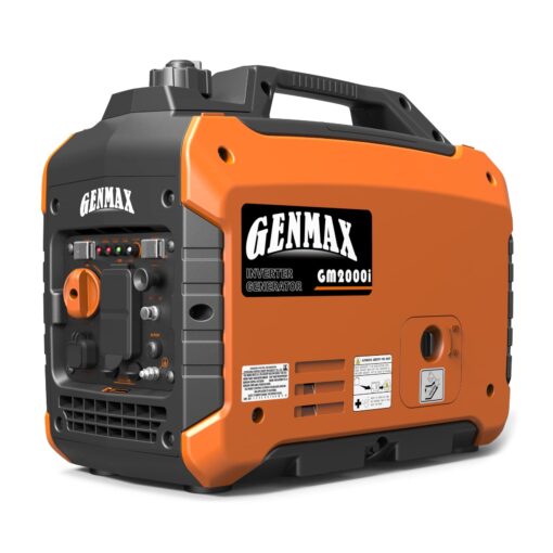 GENMAX Portable Inverter Generator, 2000W Ultra Quiet Gas Engine, EPA Compliant, Eco Mode Function, Ultra Light, Suitable for Backup Home and Camping(GM2000i) GM2000i