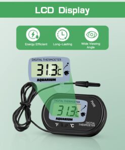 Alternative view of ZACRO 2 Pack Digital Aquarium Thermometer, Fish Tank Thermometer, Water Thermometer with Large LCD Display,Reptile Thermometer for Fish Tank Water Terrarium