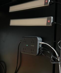 Power Strip Surge Protector - Flat Plug, Wall Mount, 8 Wide Outlets with 4 USB Ports (1 USB C), 5FT Heavy Duty Extension Cord with Multiple Outlets, Charging Station Overload Protection for Home Dorm 5 FT Black 34 61siFoNQKfL