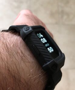 SUPCASE Unicorn Beetle Pro Series Design for Fitbit Charge 2, Replacement Bands with Built-in Rugged Protective Case (Black) Black 44 61sicwqCeCL