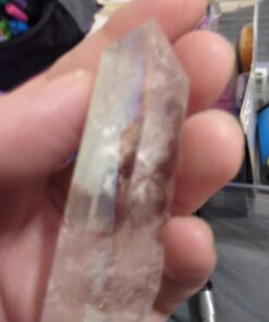 TUMBEELLUWA Healing Crystal Wands Quartz Points 6 Faceted Chakra Tumbled Stone Reiki Meditation Therapy,Rock Quartz,Angel Aura Titanium Coated #1 White/Angel Aura 9 61sllrOWXrL