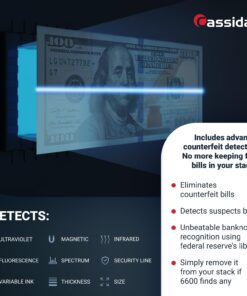 Cassida 6600 UV/MG – USA Business Grade Money Counter with UV/MG/IR Counterfeit Detection – Top Loading Bill Counting Machine w/ ValuCount™, Add and Batch Modes – Fast Counting Speed 1,400 Notes/Min 22 61smaWySupL