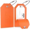 Shacke Luggage Tags with Full Back Privacy Cover w/Steel Loops - Set of 2 Orange 36 61smcDgpVwL