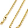 FIBO STEEL 18k Real Gold Plated 2.5-8 MM Stainless Steel Mens Womens Necklace Twist Rope Chain, 16-36 inches 26.0 Inches 4MM wide